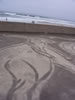 Sand designs on the boardwalk